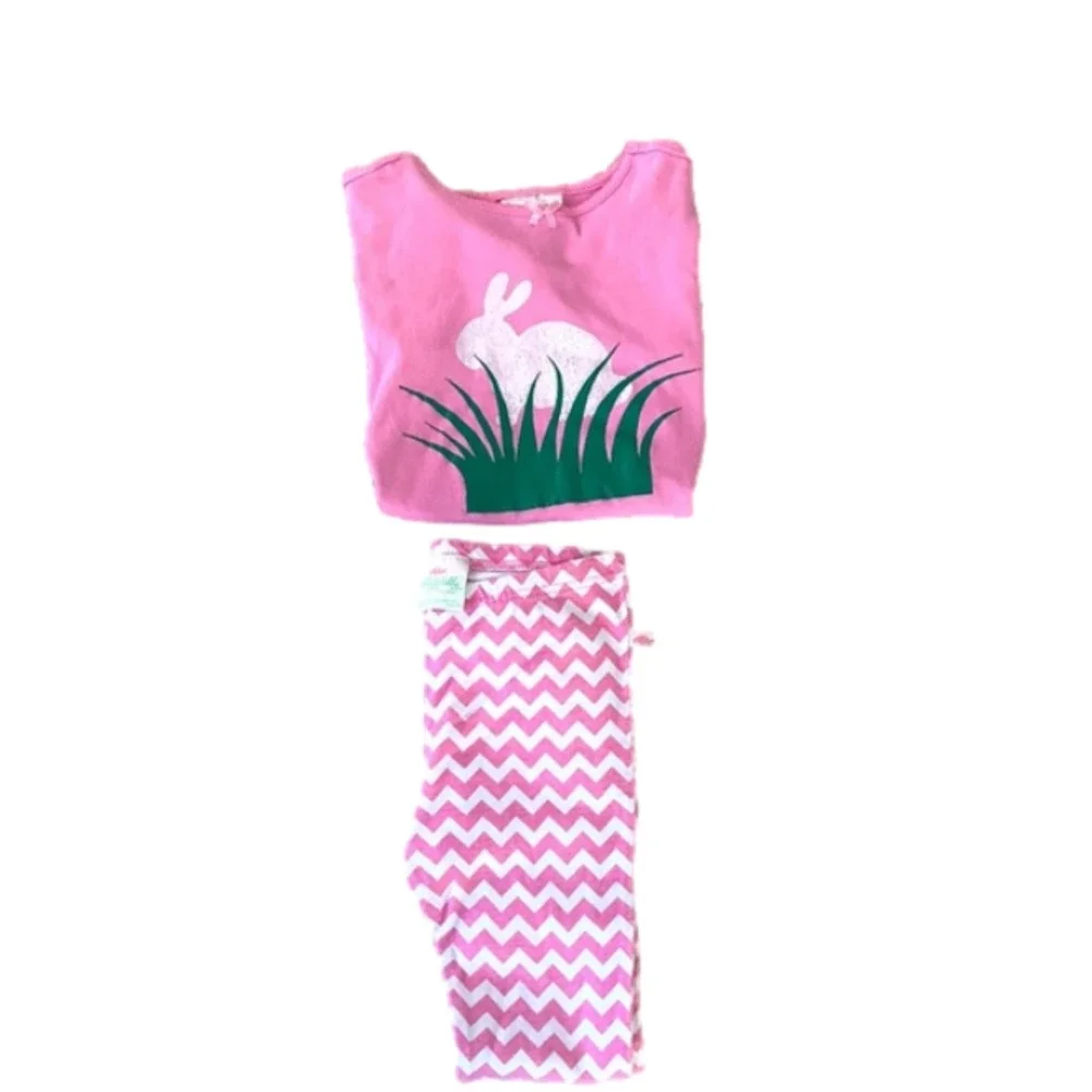 Lolly Wolly Chevron Pink Bunny Pajamas 🐇